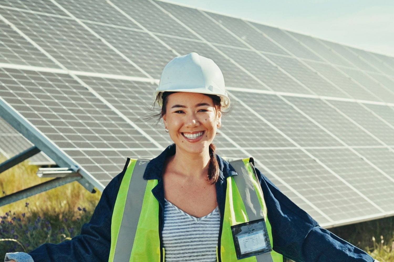 solar-panel-portrait-and-woman-with-engineering